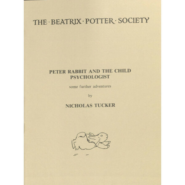 Cover of the booklet Peter Rabbit and the Child Psychologist