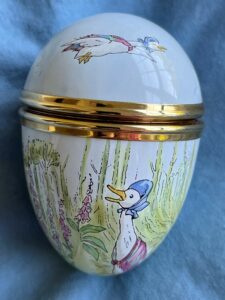 Beatrix Potter collectable enamel egg